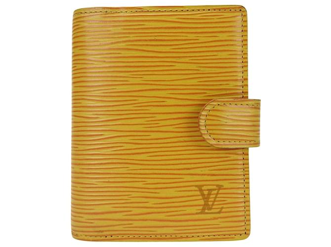 Louis Vuitton Agenda Cover Gelb Leder  ref.1304646