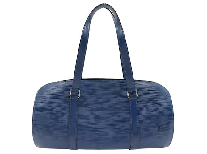 Louis Vuitton Soufflot Azul Couro  ref.1304813