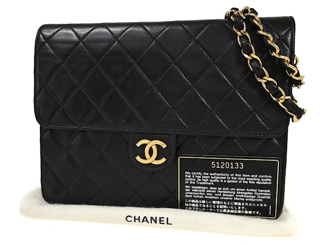 Chanel Matelassé Black Leather  ref.1304845