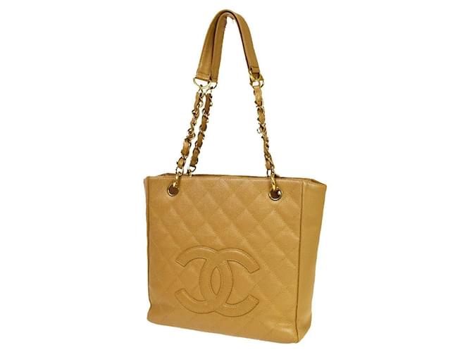 Chanel PST (Petit cabas Shopping) Cuir Beige  ref.1304993