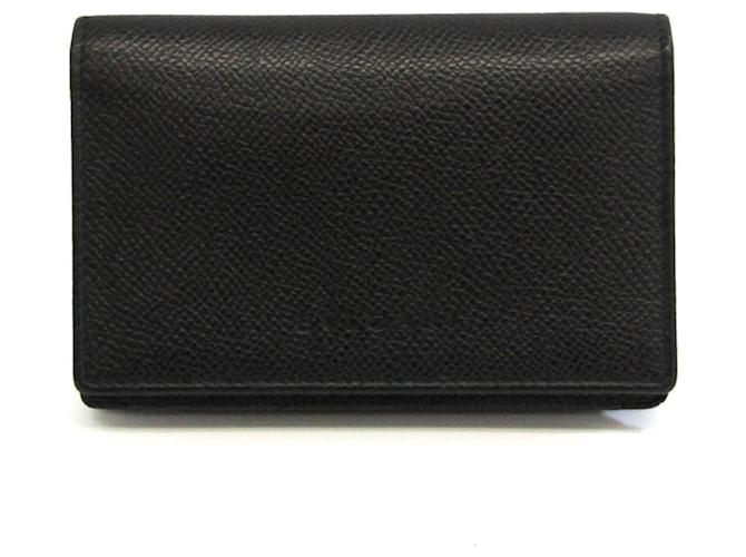 Bulgari Card case Black Leather  ref.1305034