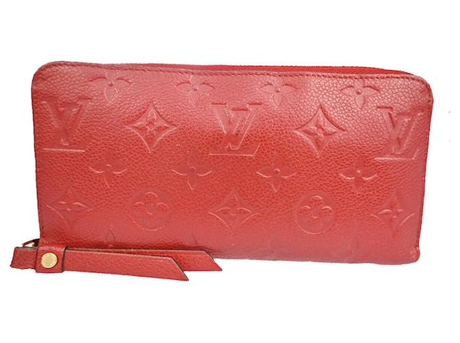Louis Vuitton Zippy Geldbörse Rot Leder  ref.1305071