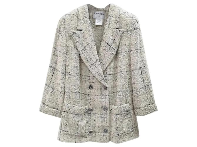 CHANEL Cruise Collection 2015 Tweed Jacket Beige Cotton  ref.1305143