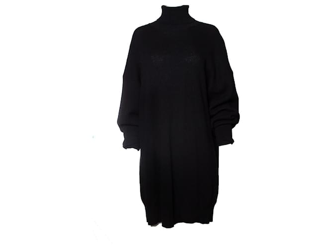 Autre Marque Maison Margiela, schwarzes, übergroßes Wollkleid Wolle  ref.1246254