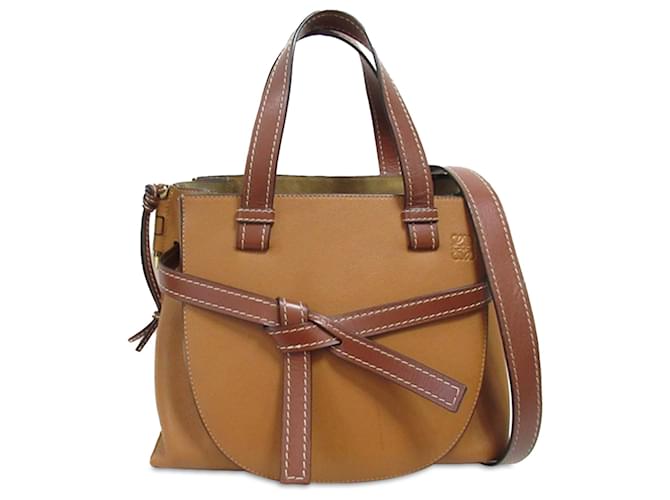 Loewe Brown Small Leather Gate Tote Pony-style calfskin  ref.1301199