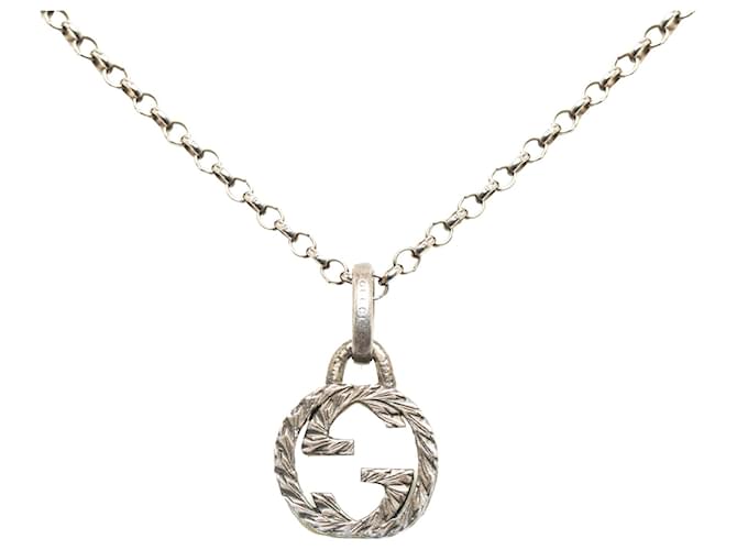 Gucci Silver Interlocking G Necklace Silvery Metal  ref.1302067