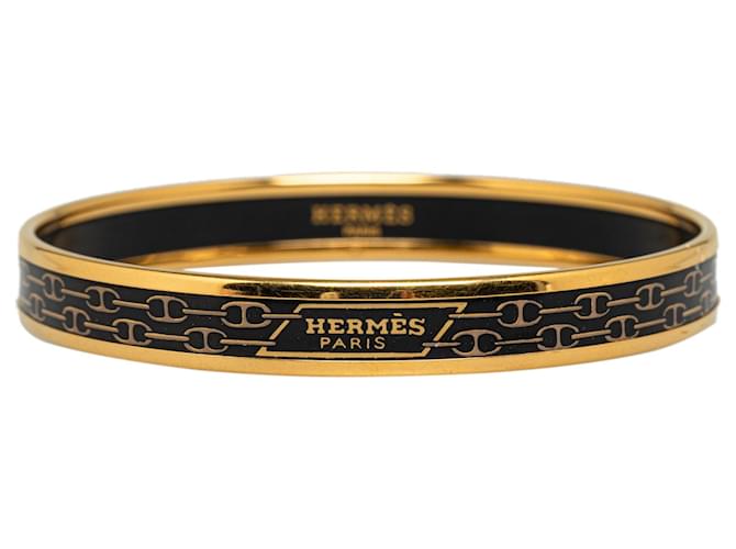 Hermès Pulseira Hermes Gold Cloisonne Dourado Metal Esmalte  ref.1302078