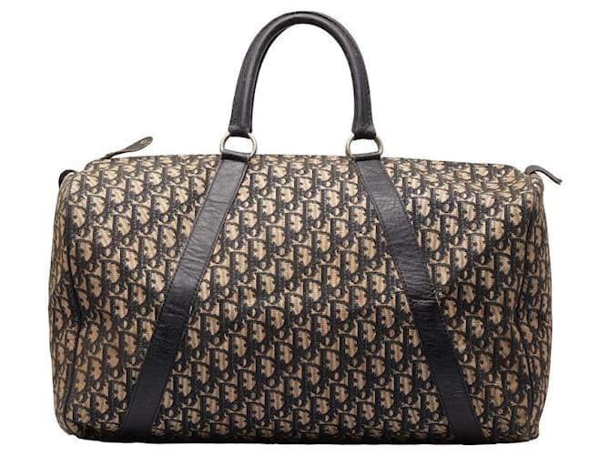 Dior Oblique Canvas Boston Bag Canvas Travel Bag in Good condition Cloth  ref.1302761