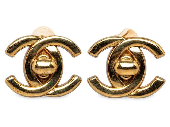 Chanel Clipe Turnlock CC em brincos Metal  ref.1302773