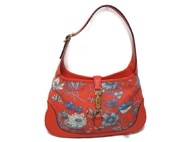 Gucci Hobo-Tasche aus der Jackie Flora-Kollektion mit Lederbesatz  550152 Leinwand  ref.1305179