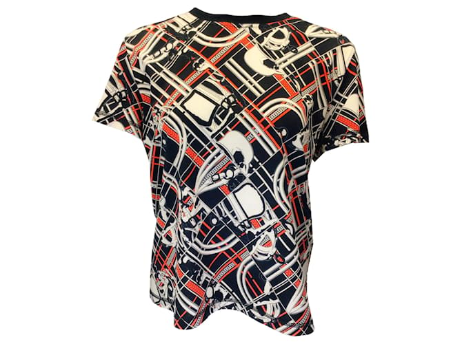 Autre Marque Hermes Black / Ivoire / RED 2023 T-shirt manches courtes en coton Desordre et Chains Multicolore  ref.1305239