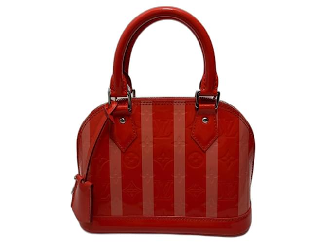 Louis Vuitton Alma BB Pink Red Coral Patent leather  ref.1305309