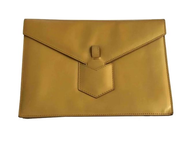 Pochette Yves Saint Laurent Cuir Moutarde 