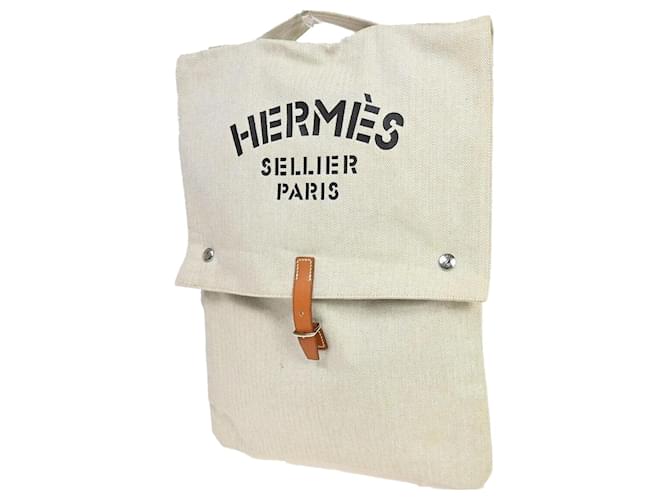 Hermès Sellier Bege Algodão  ref.1305365