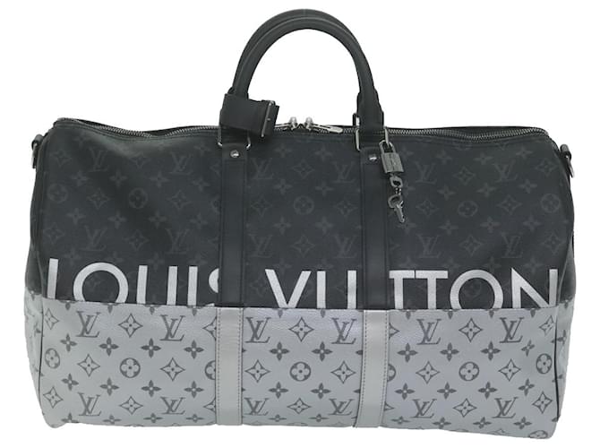 Louis Vuitton Keepall Bandouliere 50 Negro Lienzo  ref.1305371