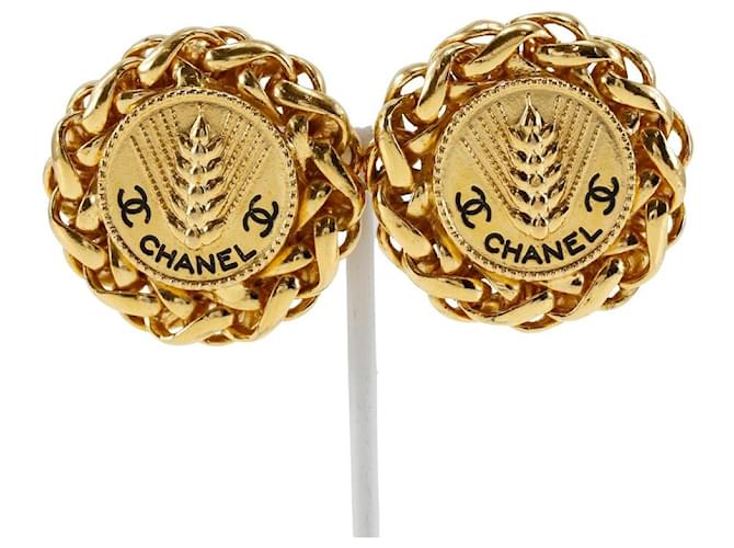 Timeless Chanel COCO Mark Dorado Chapado en oro  ref.1305412