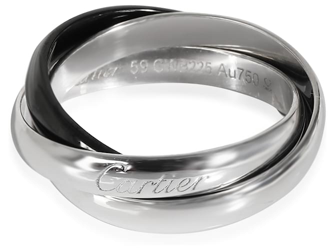 Cartier Trinity Ring in 18K white gold/ceramic Silvery Metallic Metal  ref.1305416
