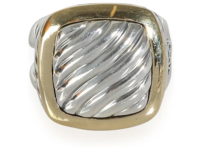 David Yurman Sculpted Cable Ring in 18k yellow gold/sterling silver Silvery Metallic Metal  ref.1305421