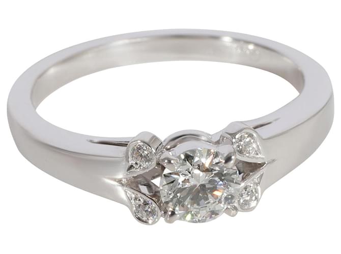 Anel de noivado de diamante Cartier Ballerine em platina F VVS2 0.35 ct Prata Metálico Metal  ref.1305433