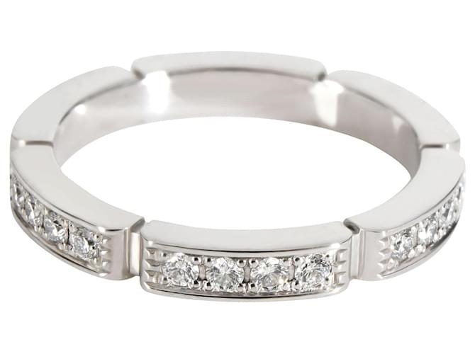 Aliança de casamento Cartier Maillon Panthere com diamantes 18K ouro branco 0.15 ctw Prata Metálico Metal  ref.1305440