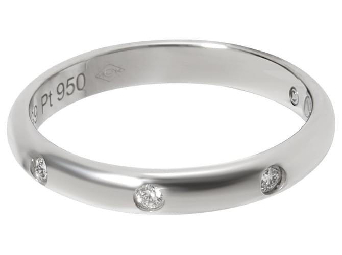 Cartier 1895 3 diamante 2.6 Aliança de casamento mm em platina 03 ctw Prata Metálico Metal  ref.1305443