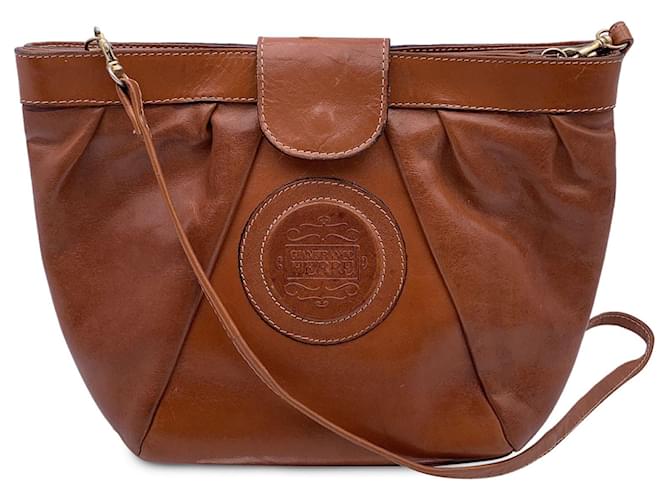 Gianfranco Ferré Vintage Light Brown Pleated Leather Shoulder Bag  ref.1305451