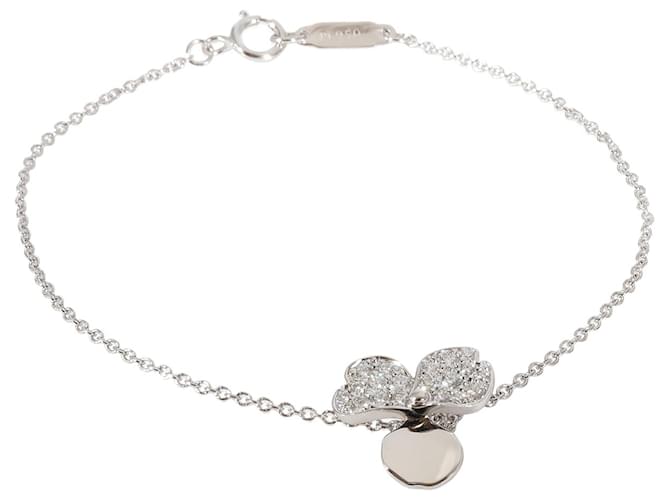TIFFANY & CO. Bracelet diamant fleurs en papier 950 Platine 0.17 ctw Métal Argenté Métallisé  ref.1305461
