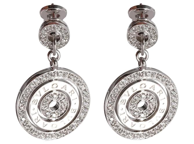 Bulgari BVLGARI Astrale Cerchi Drop Diamond Earrings in 18K white gold 1 3/8 ctw Silvery Metallic Metal  ref.1305462
