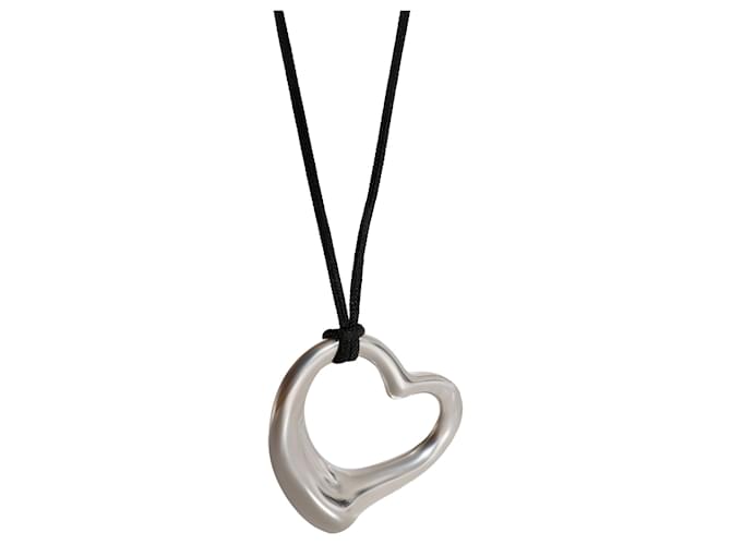 TIFFANY & CO. Elsa Peretti Large Open Heart Pendant in 925 sterling silver Silvery Metallic Metal  ref.1305463