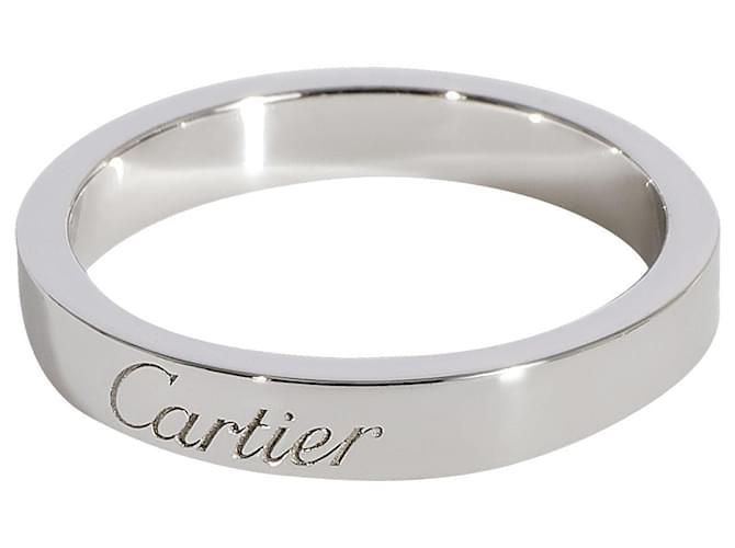 Aliança de casamento Cartier C De Cartier em platina Prata Metálico Metal  ref.1305481