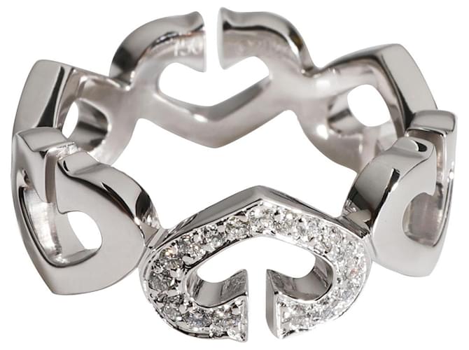 Cartier C De Cartier Heart Ring in 18K white gold 0.13 ctw Silvery Metallic Metal  ref.1305482