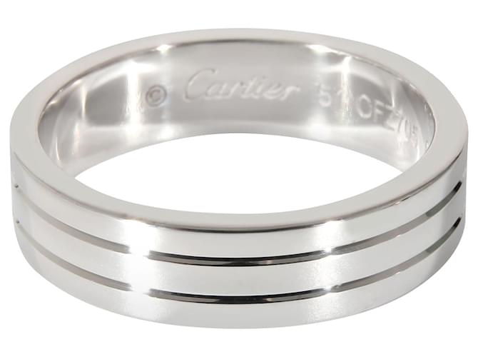 Fede nuziale Cartier Vendome Louis Cartier in 18K oro bianco Argento Metallico Metallo  ref.1305484