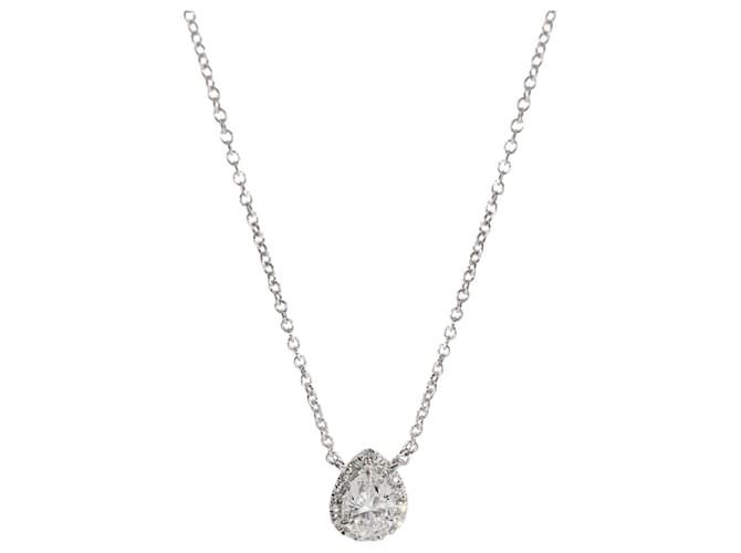 TIFFANY & CO. Soleste Diamond Halo Pendant in 18k White Gold D VVS1 0.53ctw Silvery Metallic Metal  ref.1305488