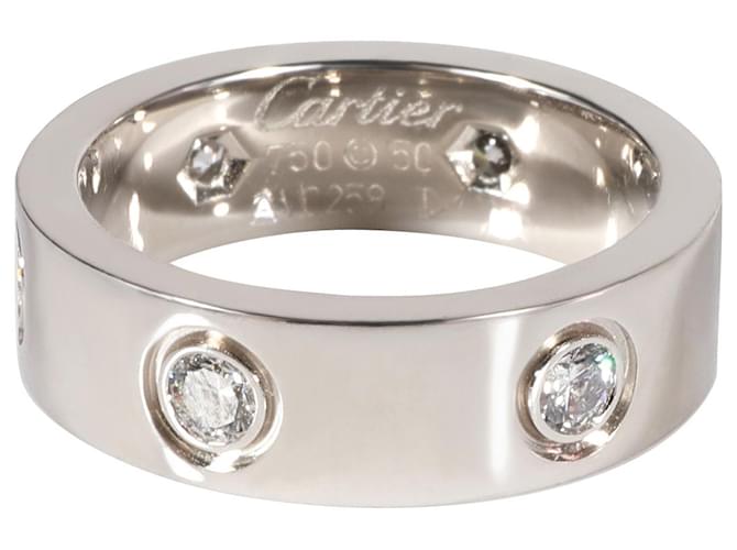Alianza de boda Cartier Love con diamantes en 18K oro blanco 0.46 por cierto Plata Metálico Metal  ref.1305490