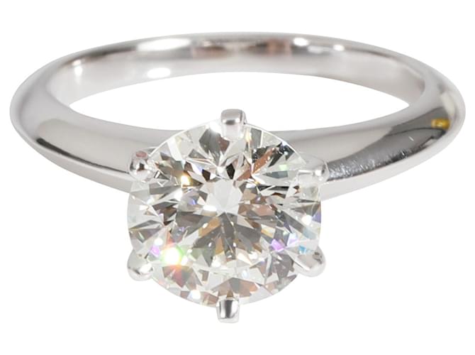 TIFFANY & CO. Anello di fidanzamento con diamante solitario in platino H VS1 1.53 ct Argento Metallico Metallo  ref.1305501