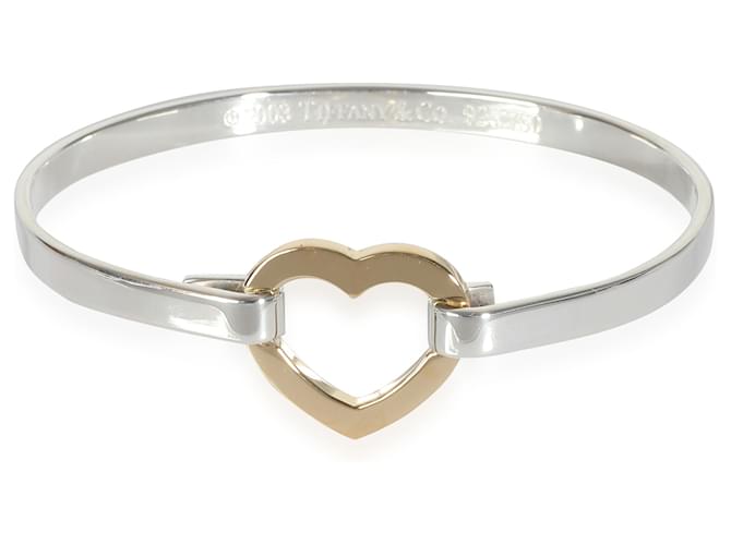 TIFFANY & CO. Vintage Heart Bracelet in 18k yellow gold/sterling silver Silvery Metallic Metal  ref.1305520