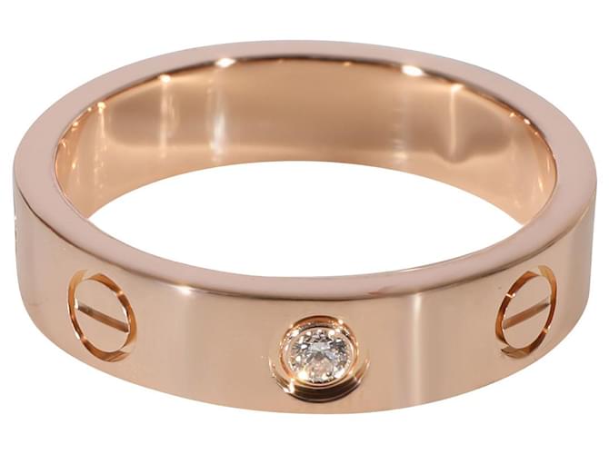 Alianza de boda Cartier Love con diamantes en 18k oro rosa 02 por cierto Metálico Metal  ref.1305559