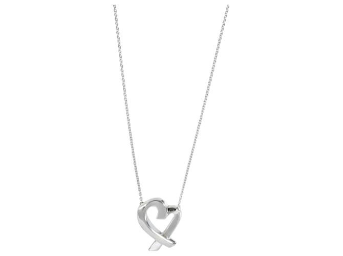 TIFFANY & CO. Paloma Picasso Loving Heart Pendant in Sterling Silver Silvery Metallic Metal  ref.1305570