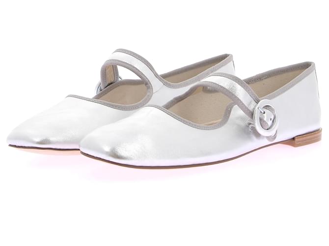 REPETTO  Ballet flats T.eu 41 leather Silvery  ref.1305580