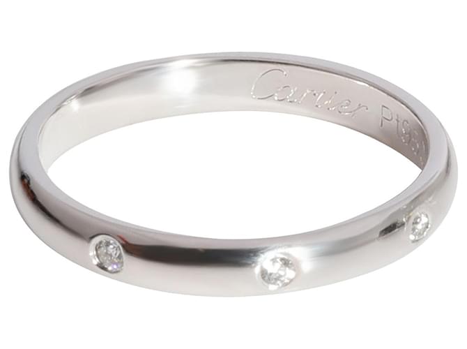 Cartier 1895 3 Aliança de casamento de diamante em platina 03 ctw Prata Metálico Metal  ref.1305622