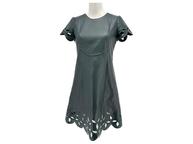 MARC JACOBS  Dresses T.US 6 leather Green  ref.1305687