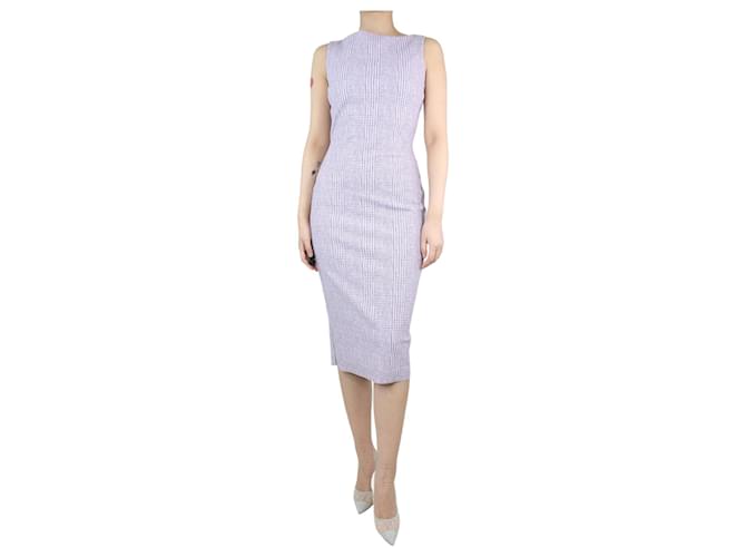 Autre Marque Purple sleeveless checkered dress - size UK 10 Polyamide  ref.1305702