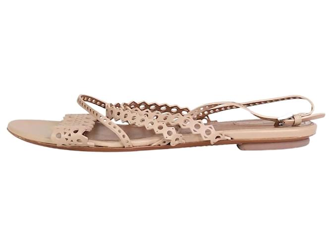 Alaïa Beige leather cutout sandals - size EU 39  ref.1305703