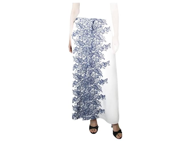 Autre Marque White fortuna floral-embroidered cotton-blend skirt - size UK 6  ref.1305707