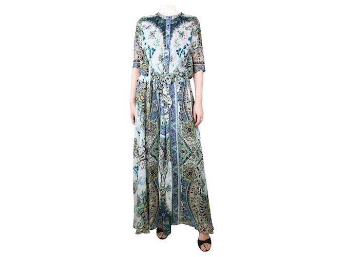Etro Grünes Kleid mit Blumenmuster – Größe UK 8  ref.1305710