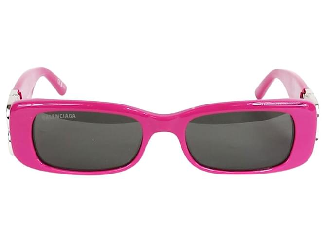 Balenciaga Magenta rectangular sunglasses Purple Acetate  ref.1305713