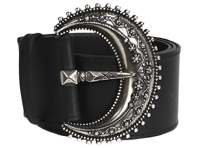 Etro Black Bohemian half-moon belt - size Leather  ref.1305721