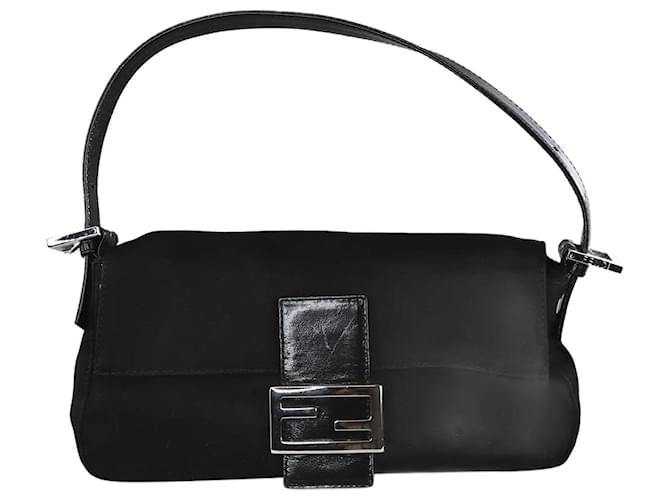 Fendi Black Baguette bag Cloth  ref.1305730