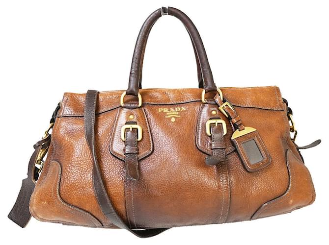 Prada Marrom Couro  ref.1305759