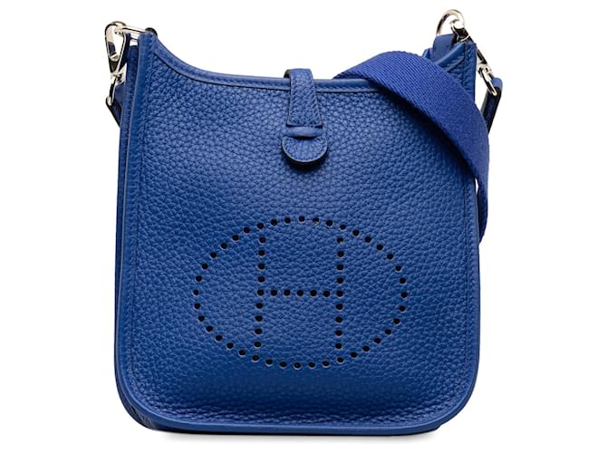 Evelyne Hermès Blue Clemence Evelyn TPM Leather Pony-style calfskin  ref.1305806